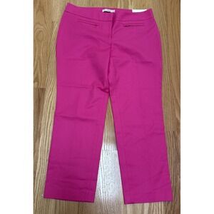 Women's Ann Taylor Pink Pants Size 12 Petite Career Office Marisa Skinny Stretch